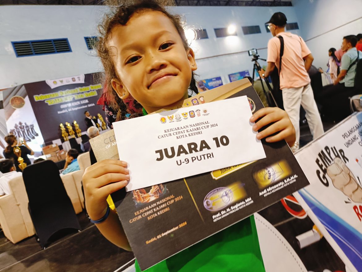 Claretta Siswi MINU Jatirejoyoso Kepanjen Raih 10 Besar Nasional Catur Cepat Kajari Cup 2024