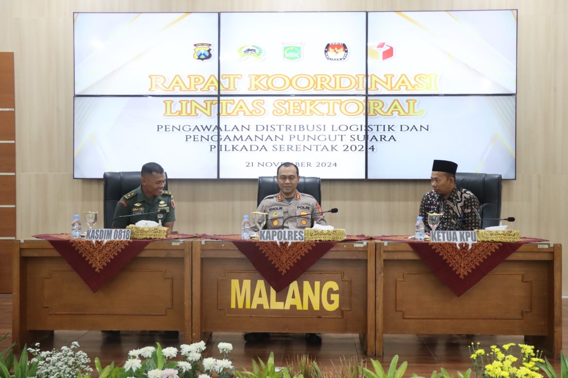 Kesiapan Pengamanan Pilkada Serentak 2024, Polres Malang Gelar Rakor Lintas Sektoral