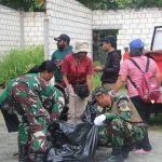 Yonif 751/VJS Terlibat Grebek Sampah di Kampung Yahim, Dalam Rangka Menjaga Kebersihan Danau Sentani