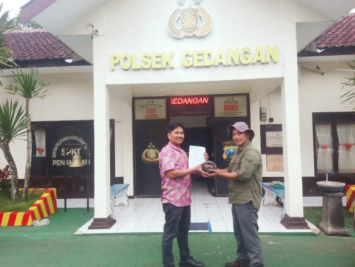 Polsek Gedangan Lakukan Penyerahan Satwa Trenggiling ke BKSDA Malang