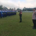 Tahun Ajaran Baru, Polsek Tumpang  Beri Pelatihan PBB Kepada Siswa MPLS
