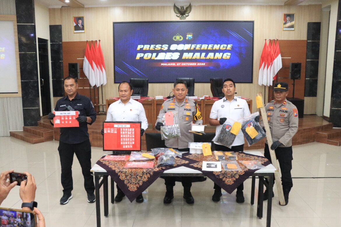 Polres Malang Ungkap Aksi Keji Kakak Kandung yang Paksa Adik Pakai Sabu, Tiga Tersangka Ditangkap