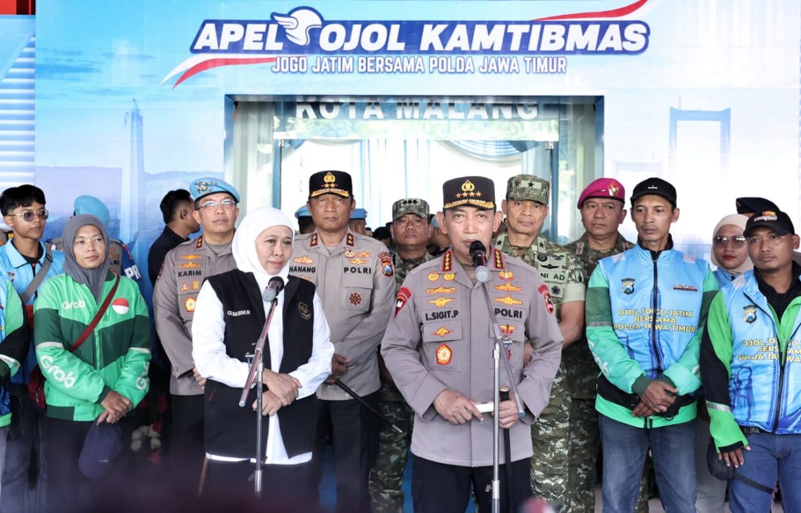 Kapolri Pimpin Apel Ojol Kamtibmas “Jogo Jatim” Bersama Polda Jawa Timur di Malang