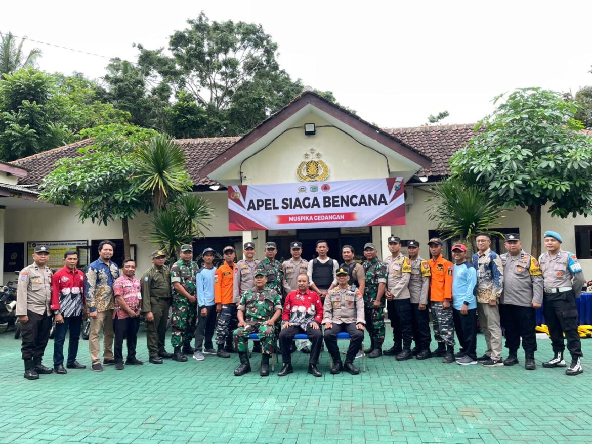 Antisipasi Bencana Hidrometeorologi, Muspika Gedangan Gelar Apel Siaga Bencana
