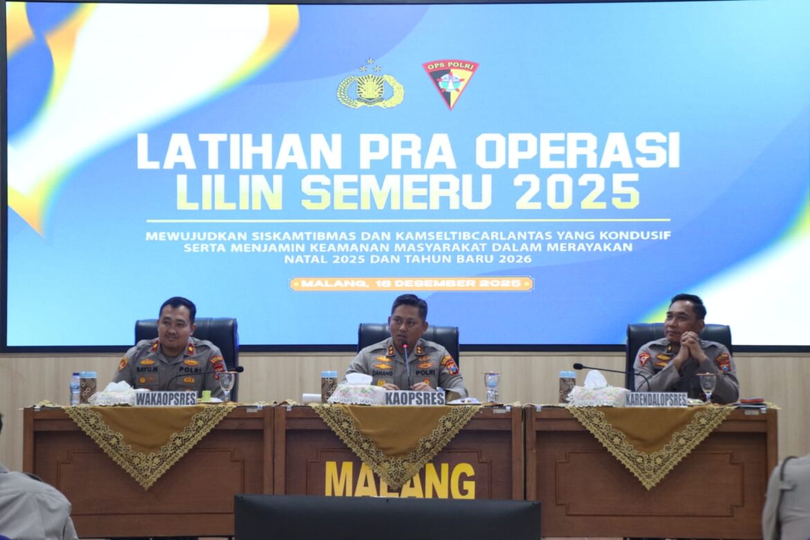 Jelang Operasi Lilin Semeru 2025, Polres Malang Gelar Latpraops Libatkan 258 Personel