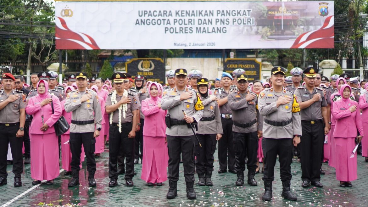 137 Personel Polres Malang Naik Pangkat, Kapolres Tekankan Tanggung Jawab dan Profesionalisme